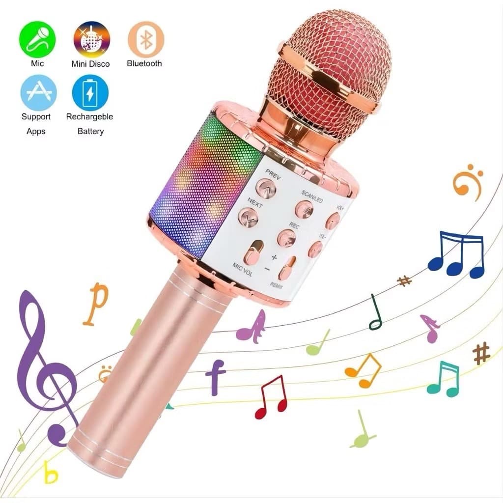 Microfone Portátil De Karaokê Sem Fio Bluetooth Ws-858