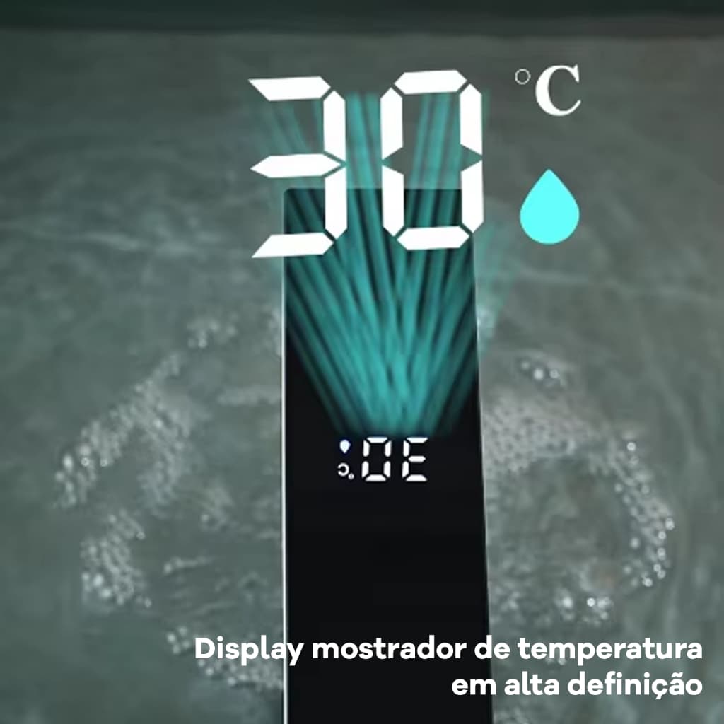 Torneira Monocomando Digital LED Misturador Cozinha Banheiro Luxo