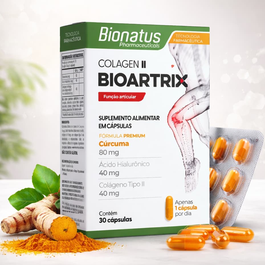 Colágeno BIOARTRIX Tipo II, Cúrcuma e Ácido Hialurônico - Bionatus