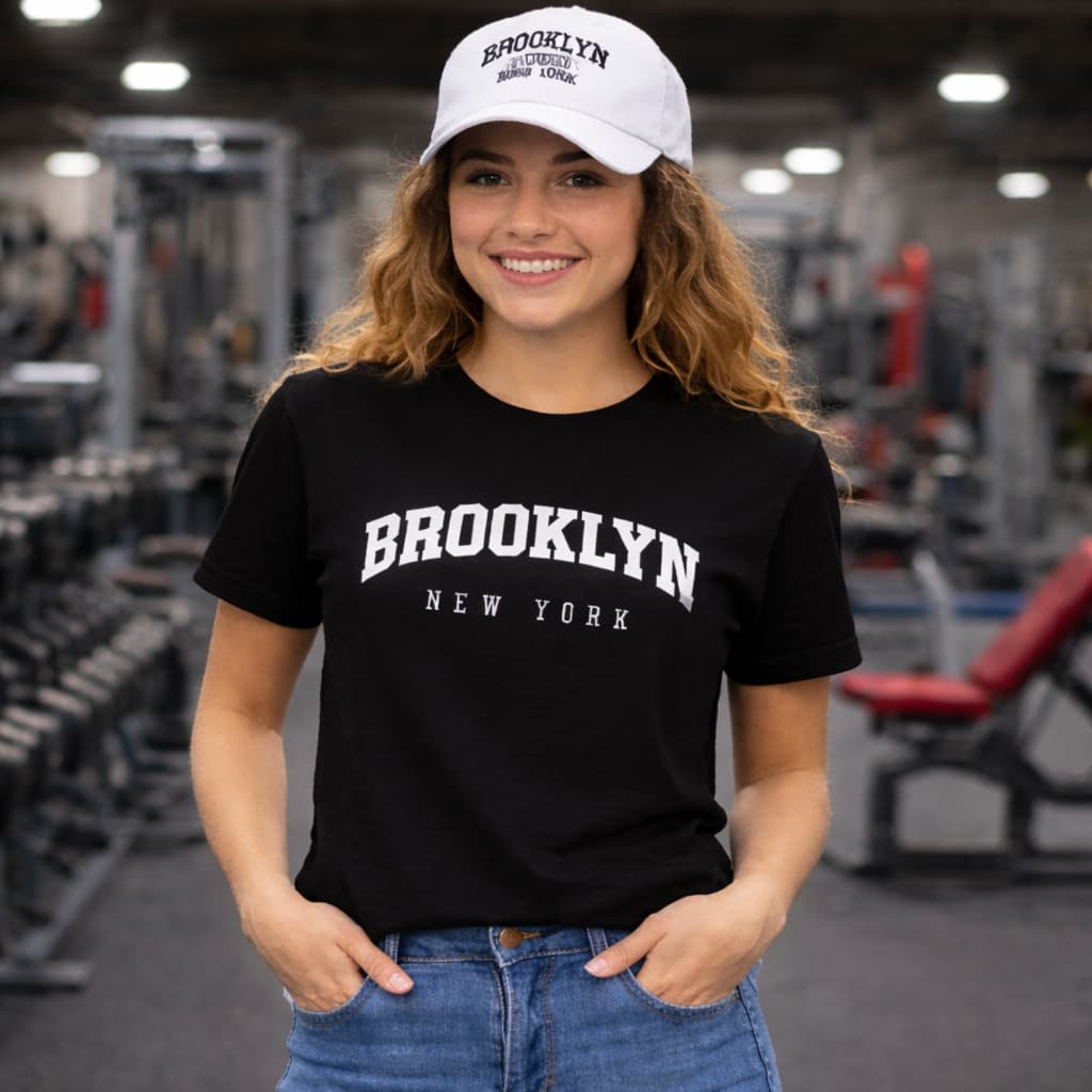 Kit Boné + Camiseta Brooklyn New York Estilo Premium Masculino/Feminino