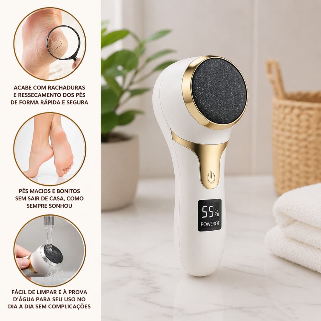 Removedor Elétrico De Calos Para Pés Lixa Automática Pedicure e Podólogo Recarregável Achadinhos
