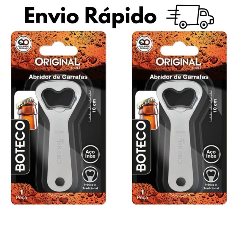 Kit Abridor De Garrafa  Inox 10 Cm Bar Boteco Restaurante Brinde