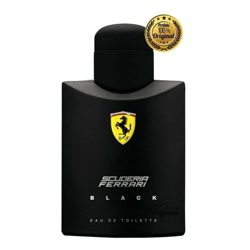 Perfume Masculino Ferrari Black 125ml - Aroma Misterioso e Sensual, Fixação Moderada