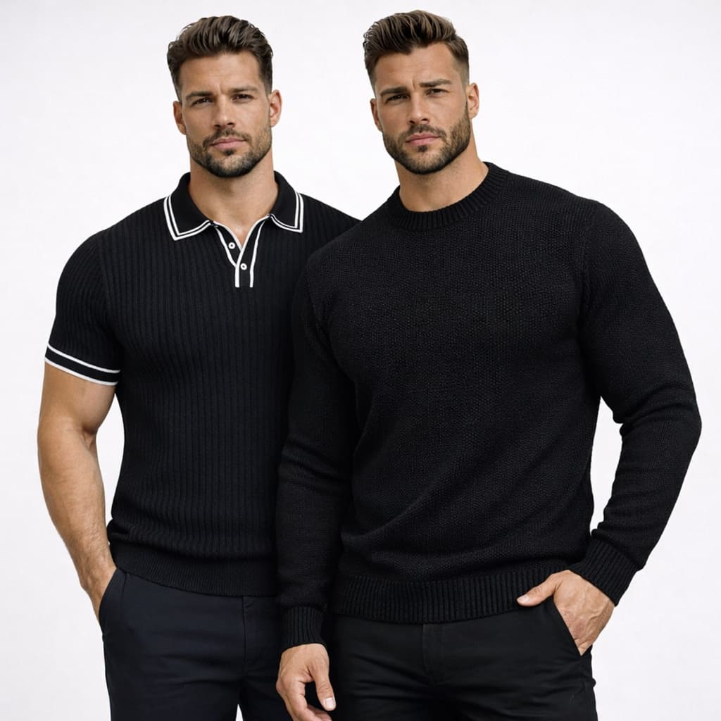 Conjunto Masculino Camisa Polo Moderna Blusa de Frio Masculina Estilosa