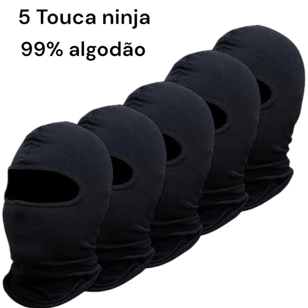 Kit 5 Capuz Balaclava Motoqueiro Frio Vento Proteção UV Facial