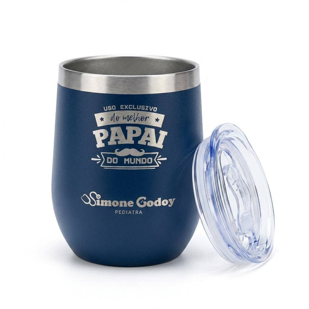 Copo Cuia Térmico Inox Tampa Personalizado Dia Dos Pais Nome Data