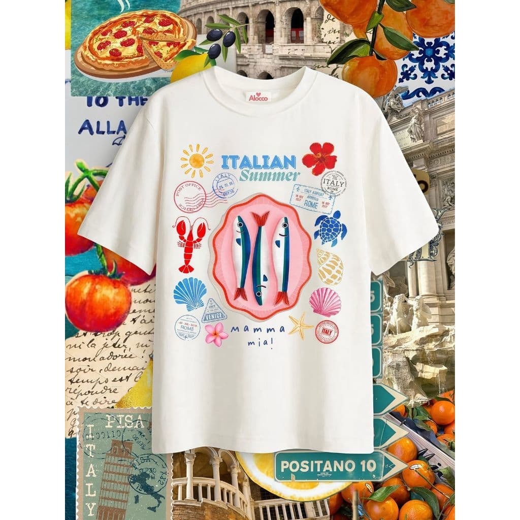 Camiseta Oversized de 100% Algodão 100% Manga Curta Estampa Summer Vintage Casual Confortáve
