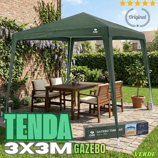 TENDA GAZEBO BARRACA 3X3M ORIGINAL BEL PRODUZIDA EM RÁFIA | CORES: AZUL, VERDE, BRANCA OU LISTRADA.