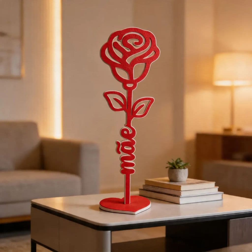 Decoração Rosa Dia Das Mães Na Base De Coração / 20 Unidades