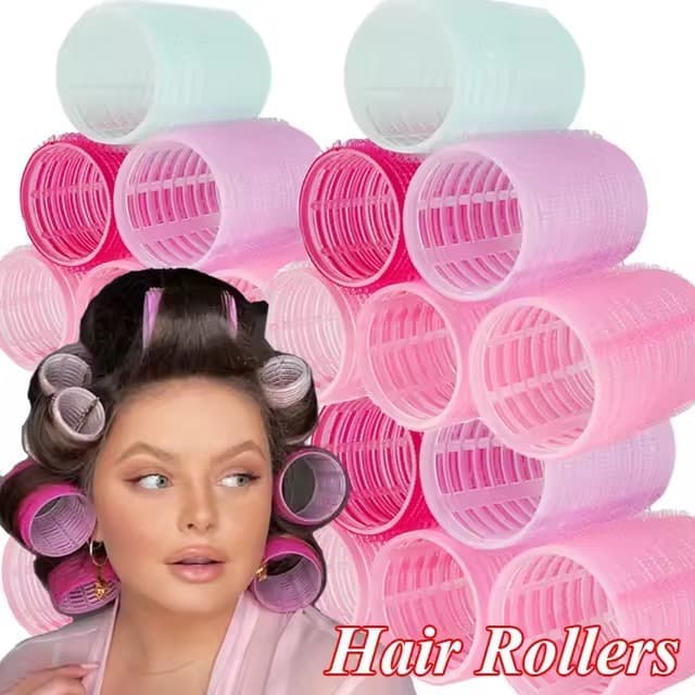 Kit 16 Bobs Cabelo Velcro Modeladores + 16 Prendedores, DIY Styling Tools tamanho Grandes 6.2*3.2cm