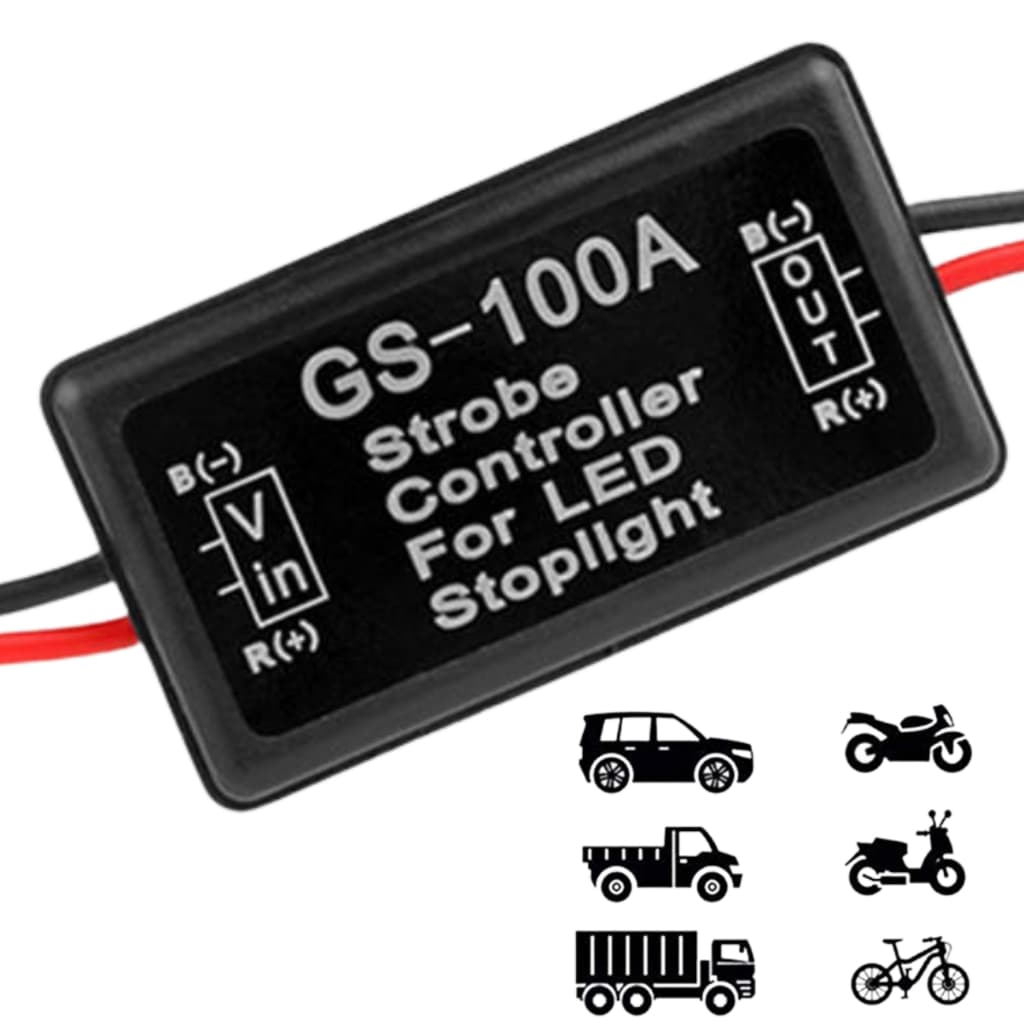 Controladora Luz Freio Pisca Estrobo Break Light Luz Freio Moto Carro Mobilete bicicleta eletrica