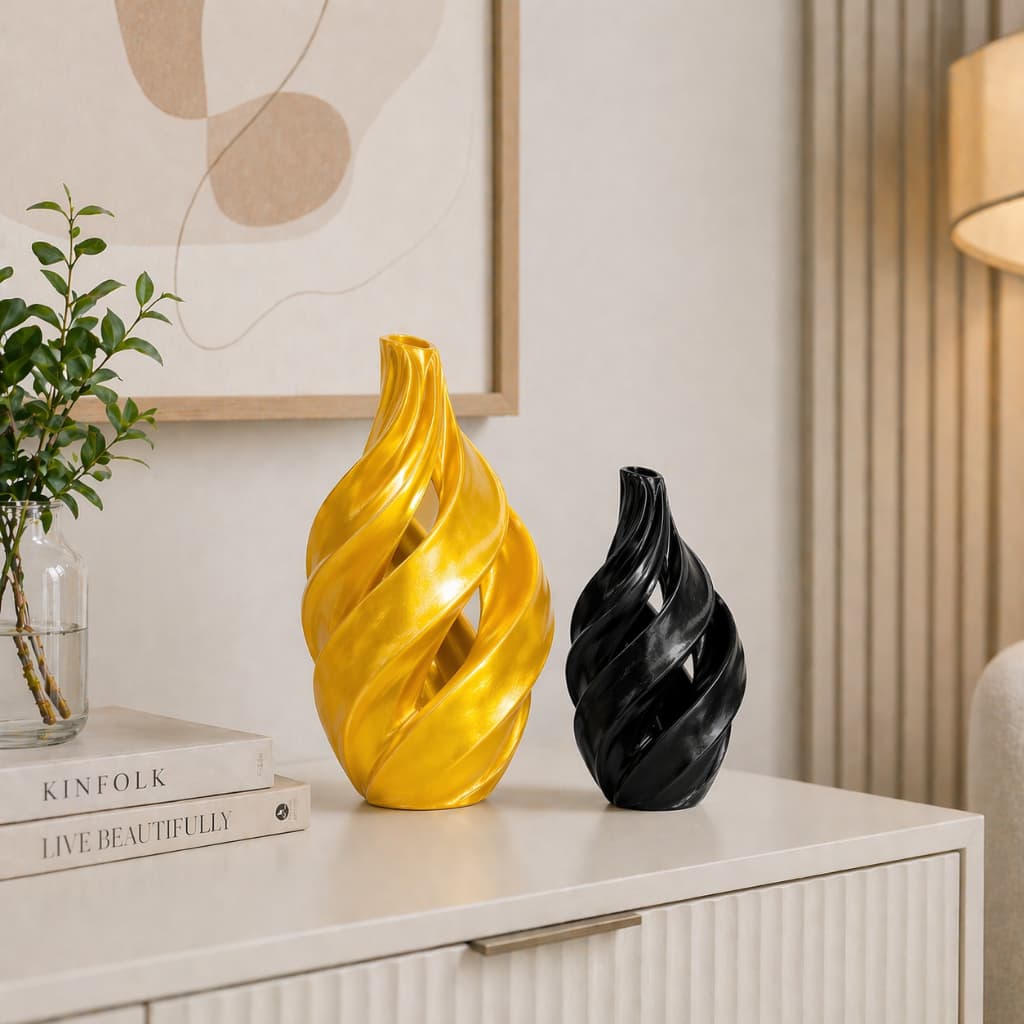 Vaso Espiral Moderno Decoração Sala Ambiente Elegante, Minimalista, Quarto Desing Estilo Escritorio.