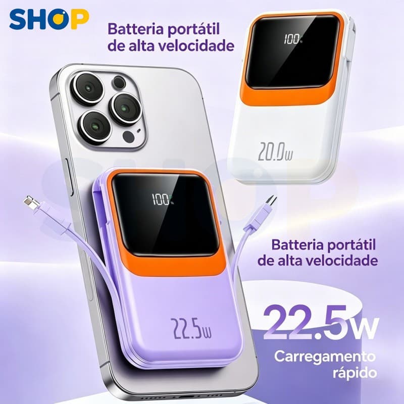 Power Bank Magnético 10000mAh 22.5W: Energia Extra para o Dia a Dia A9