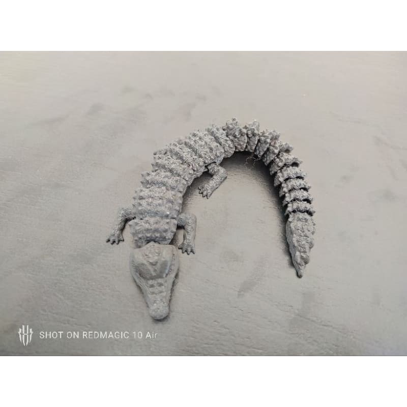 Jacaré Articulado 3D Flexível – Miniatura Realista Decorativa, Fidget Antiestresse e Presente Criativo