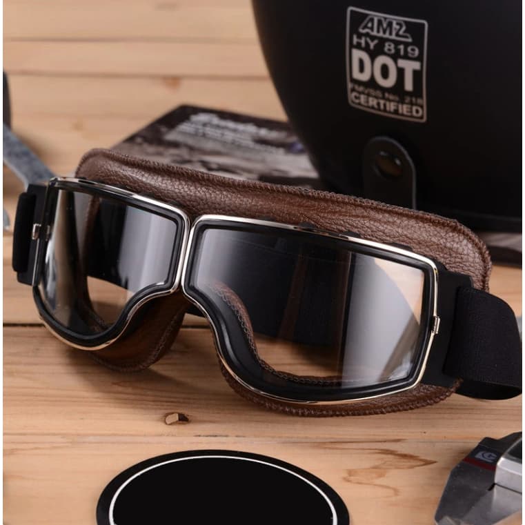 Óculos Aviador Marrom Café Chopper Clássico Harley Moto Racer  Br