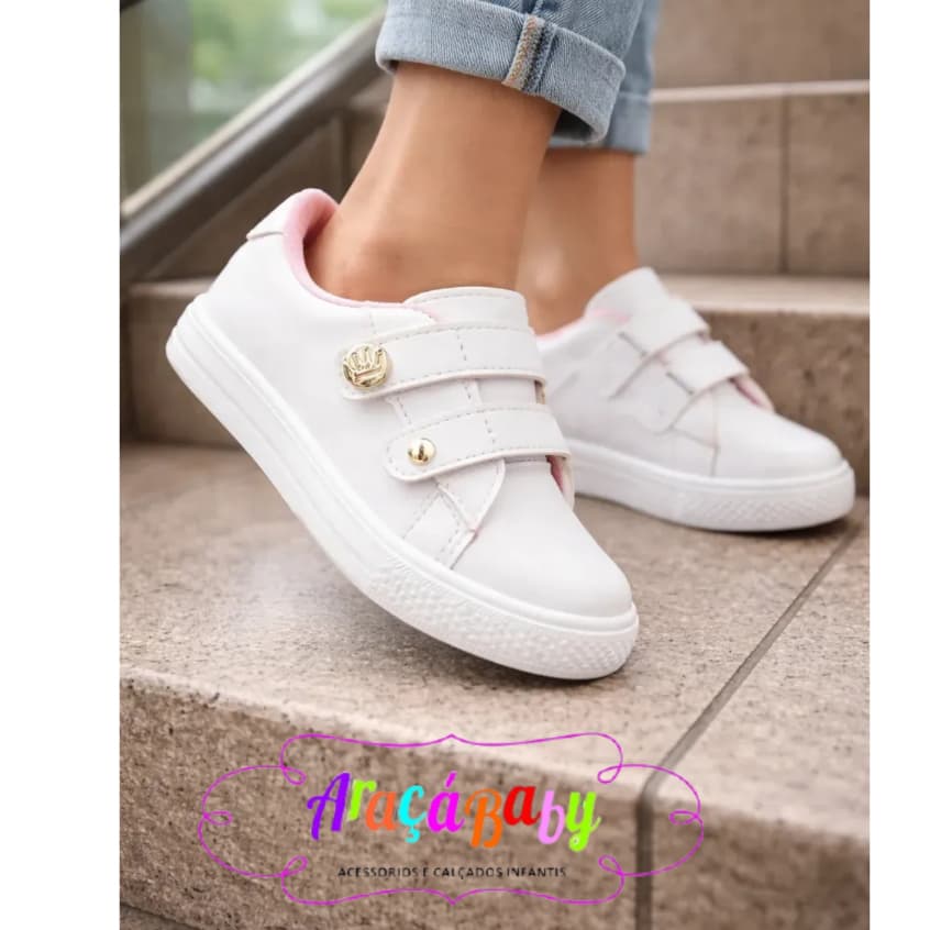 Tênis Bebê Menina Araçá Baby Linha Princesa Casual Confortável Macio Antiderrapante