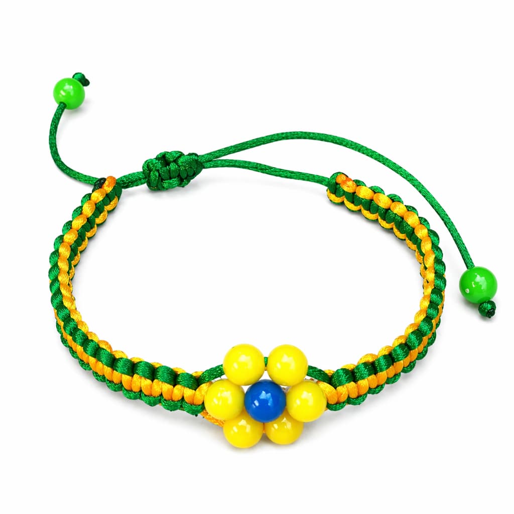 Pulseira da Copa 2026 Brasil Verde Amarelo Ajustável Feita à Mão  Pulseiras Torcida Futebol