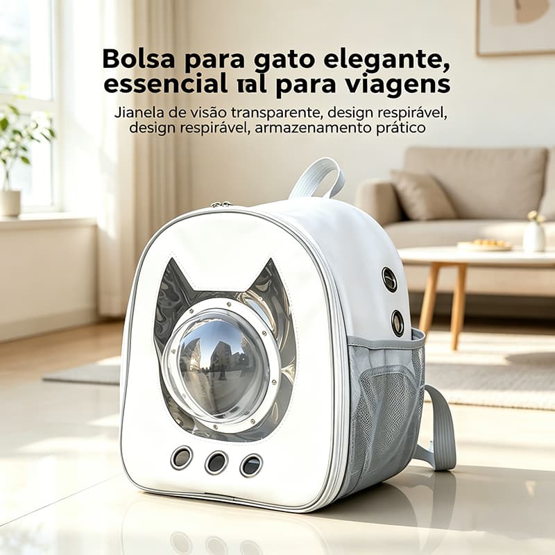 Mochila de Transporte para Cães e Gatos - Bolsa de Viagem Pet Respirável e Segura - Passeio e Avião