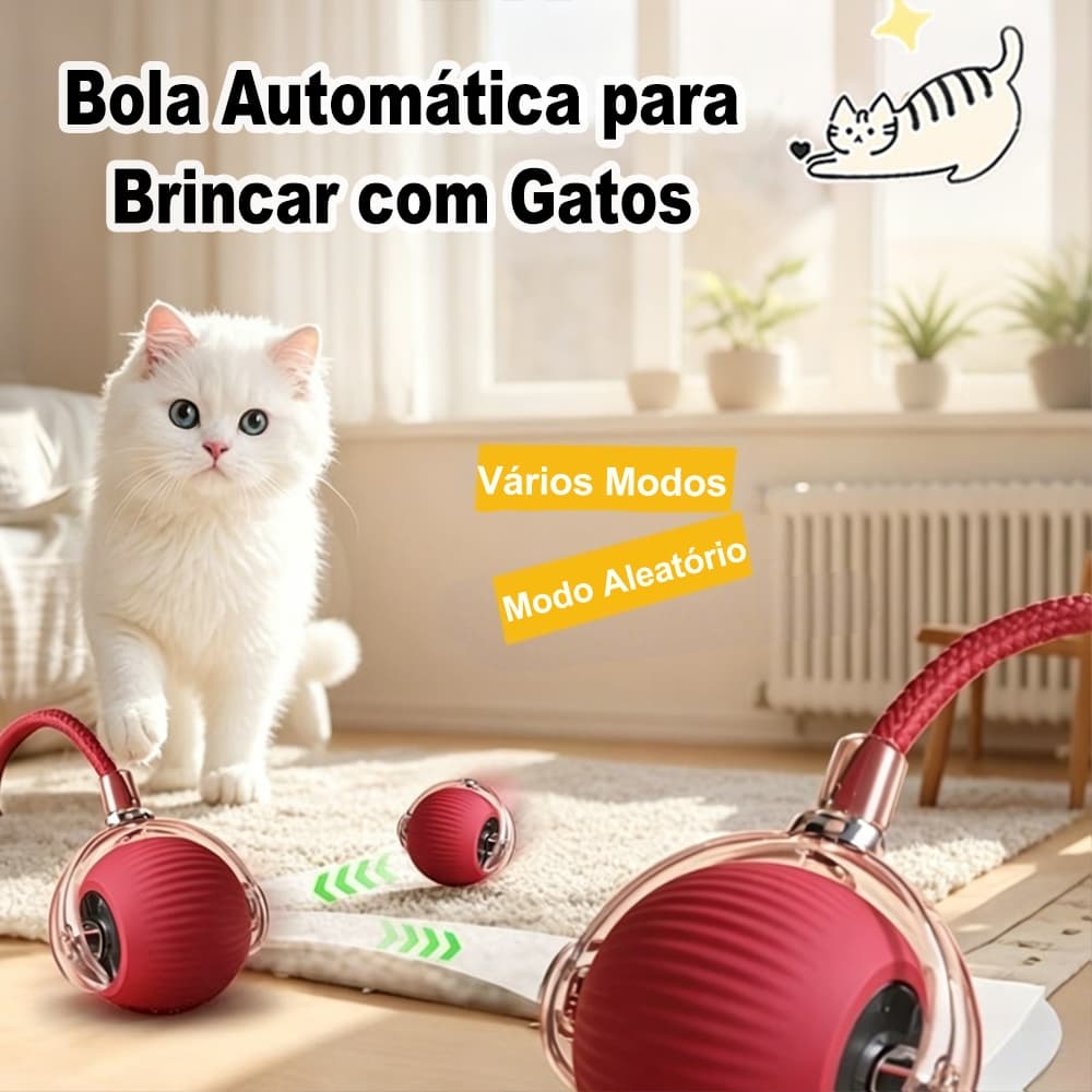 Bola de animal de estimação inteligente Bola de gato automática para gatos e cães recarregável