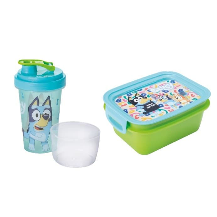 Kit Marmita + Copo Mini Shaikeira Bluey Infantil Lanche Escolar Plasútil