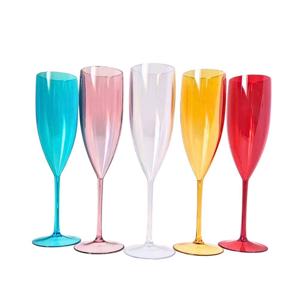 12 Taças Champanhe Acrílico 160ml Festa Casamento Formatura Batismo lembrancinha Decoração Drinks