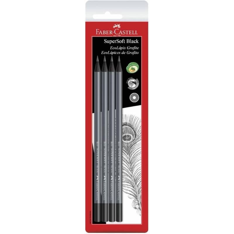Lápis de Escrever SuperSoft Faber Castell - 4 Unidades