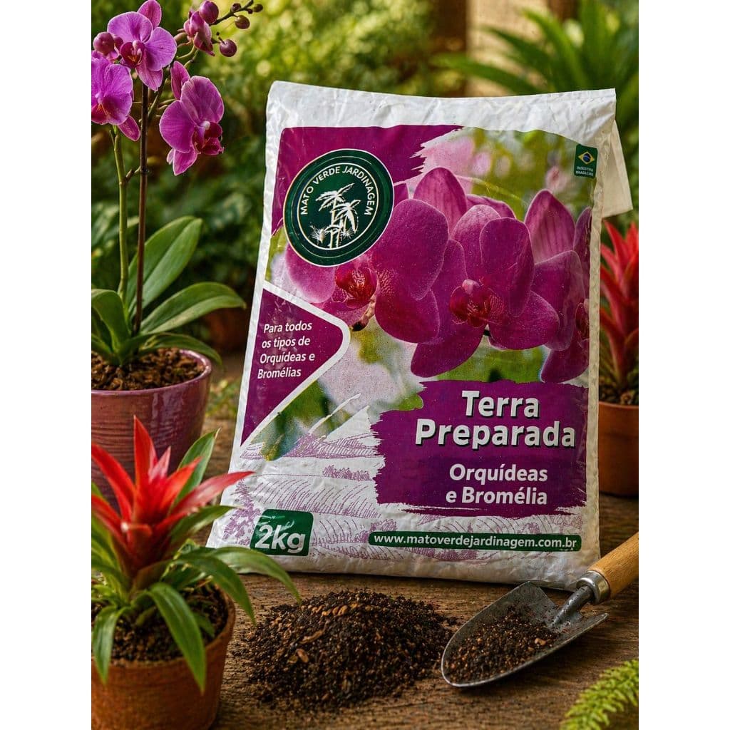 TERRA PREPARADA ORQUÍDEAS E BROMÉLIA KIT COM 3 UNIDADES PRODUTO MATO VERDE
