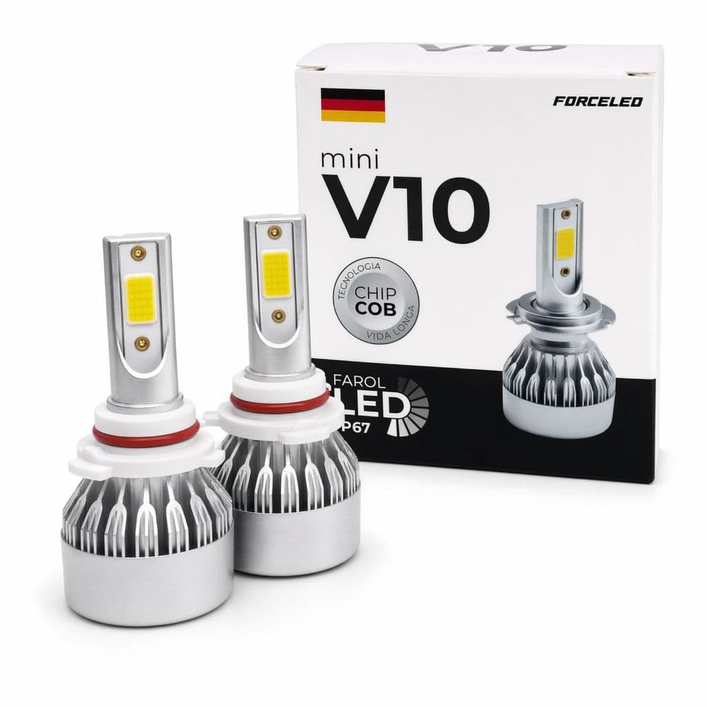 Par Lampada de Led Super branca Mini V10 H1 H3 H4 H7 H11 H13 H27 Hb3 Hb4