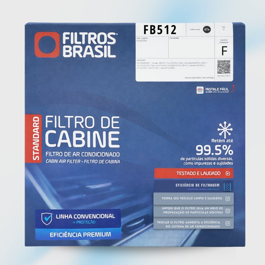 Filtro de Ar Cabine Limpeza Fiat Argo Uno Cronos Mobi Cinquecento Siena Palio Strada ACP906 / FB512