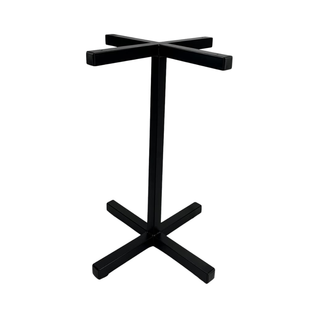 Pé para Mesa de Madeira 75cm Aço Carbono Industrial Base Preta Reforçada 4 Apoios