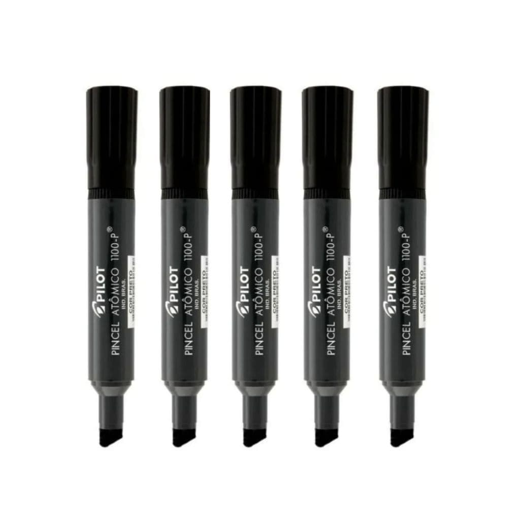 Pincel atomico Pilot pen 1100 preto azul vermelho kit 5-2-1
