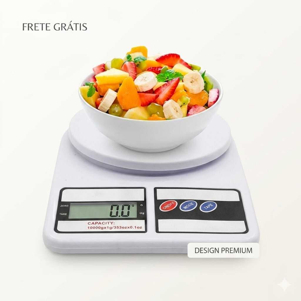 Balança De Cozinha Digital Precisão Portátil Confeitaria Dieta 10kg 2 Pilhas Brinde