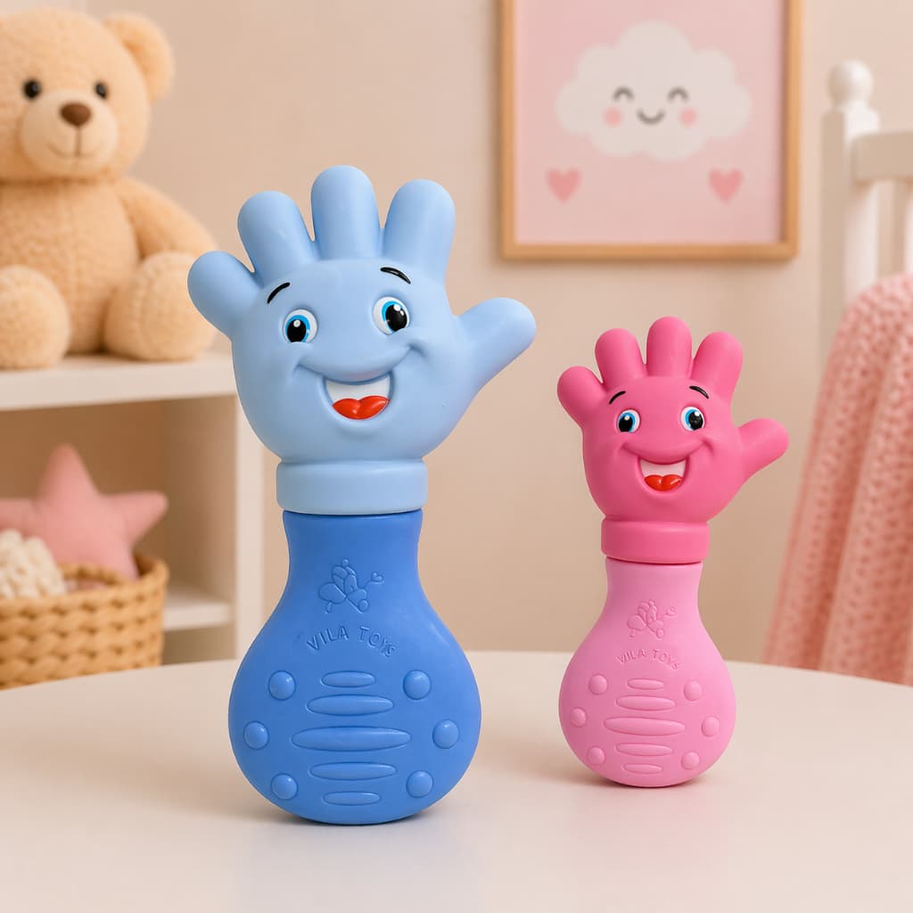 Mordedor bebe maozinha silicone macio vilatoy +2MESES