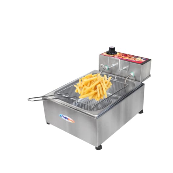 Fritadeira Elétrica Profissional 1 Cuba 5 Litros Inox para Lanchonete Restaurante Porções