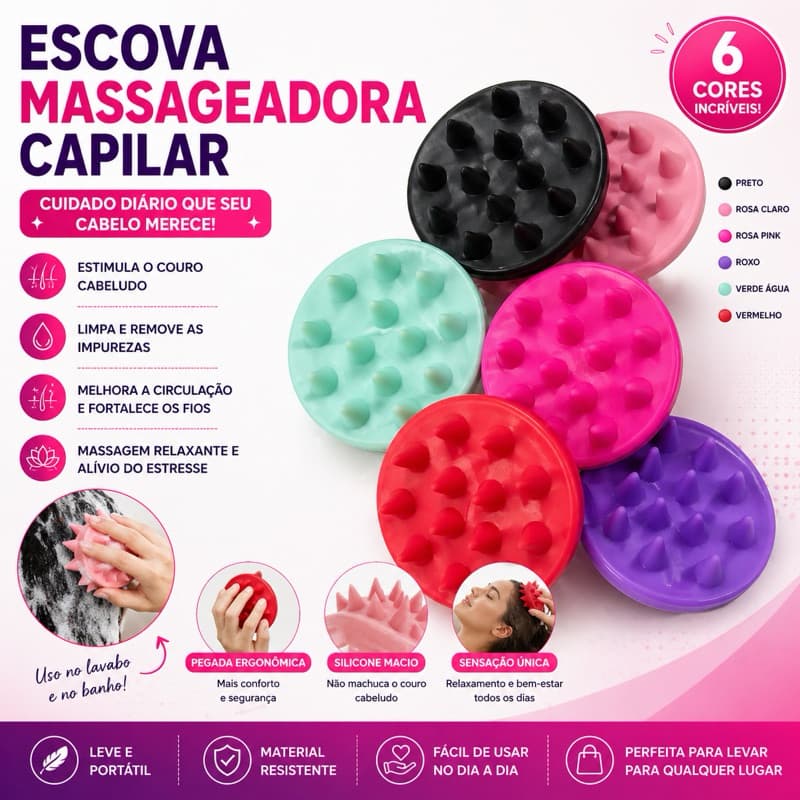 Escova Massageadora capilar