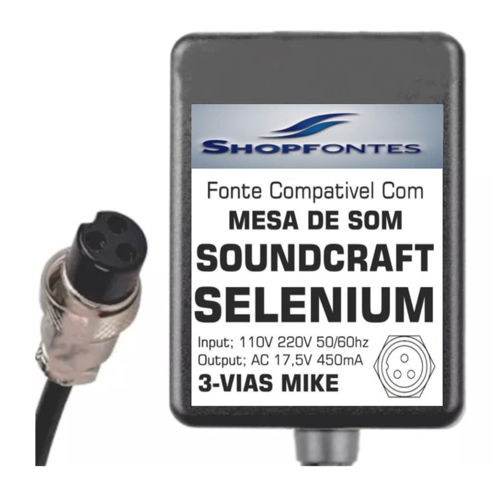Fonte Mesa de Som Analógica Soundcraft Selenium 12 Canais SX-802 SX-1202