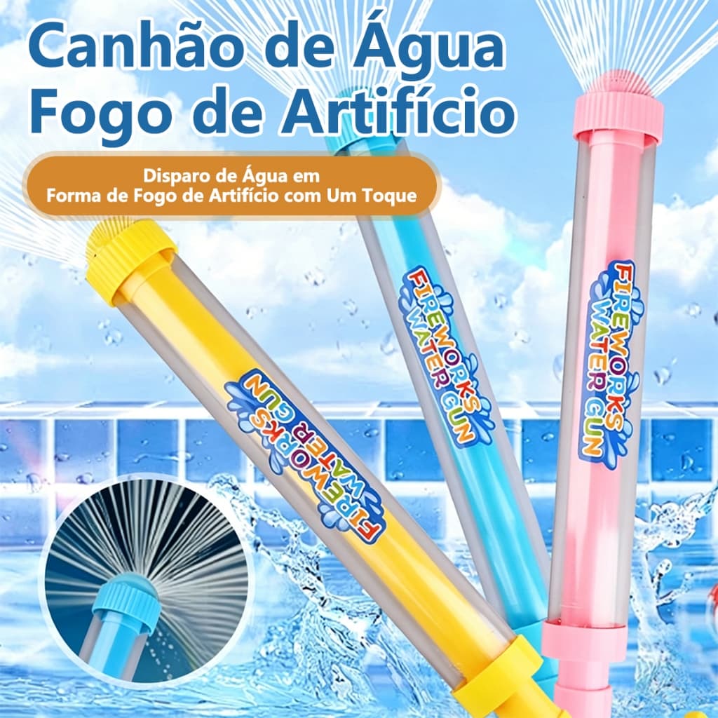 Pistola de Água Infantil - Jato Fogos e Fonte — Cores Sortidas