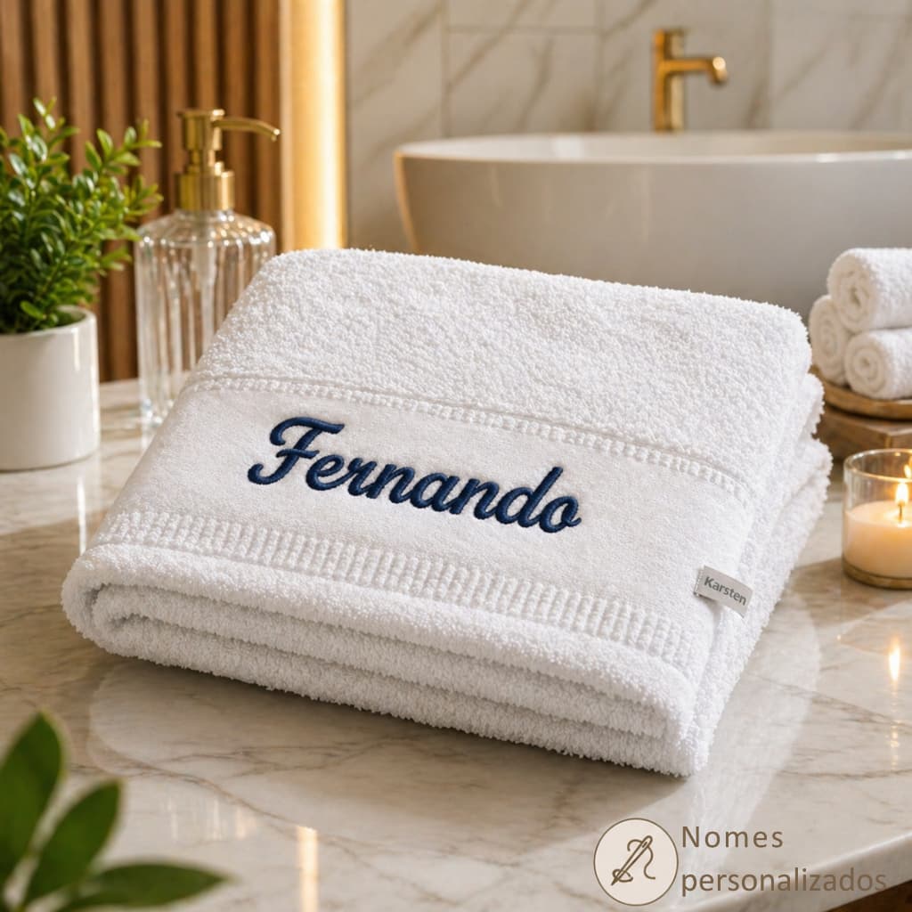Karsten Toalha de Banho 100% algodão + Nome Personalizado Na Toalha de Brinde