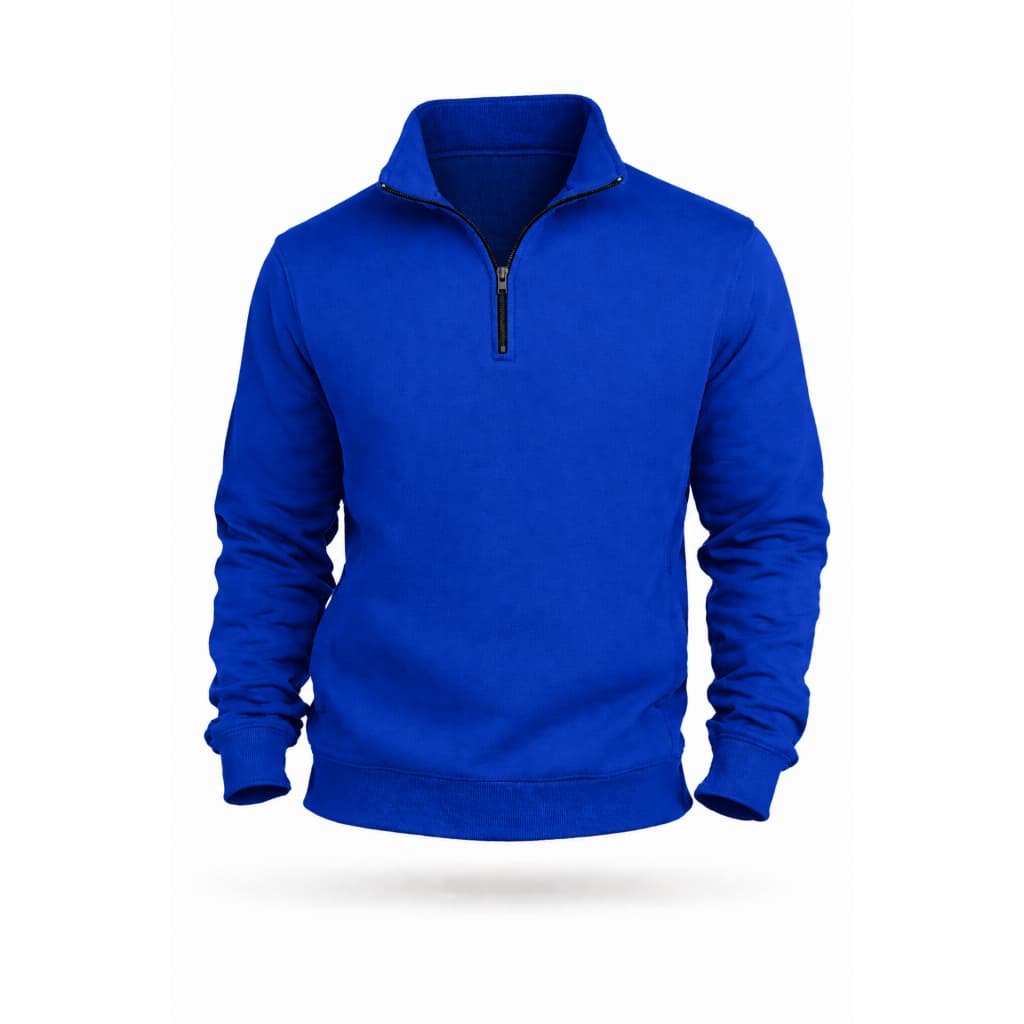 Blusa Meio ziper em moletom cor azul royal