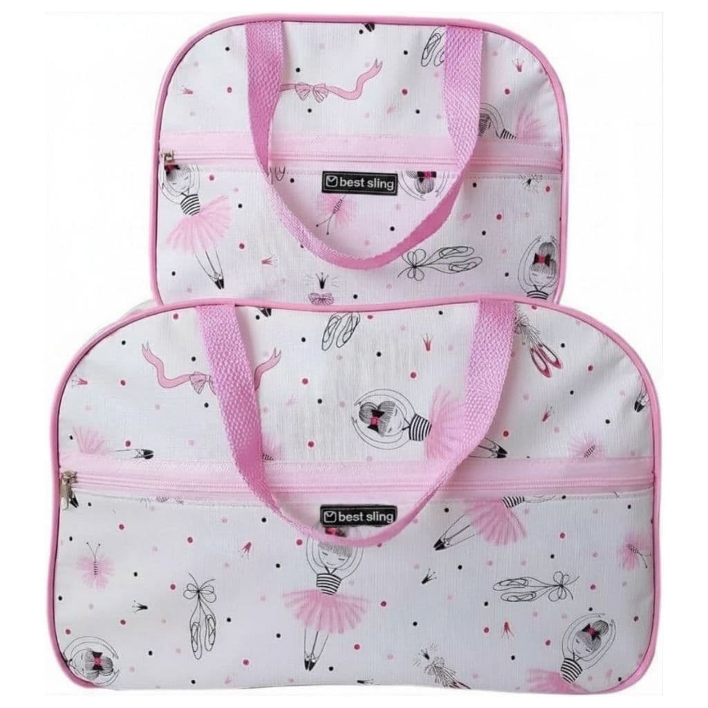 Kit 2 Bolsa Maternidade Mala Saida Maternidade Menina Luxo Bebe Bailarina Reforçada Passeio Viagem