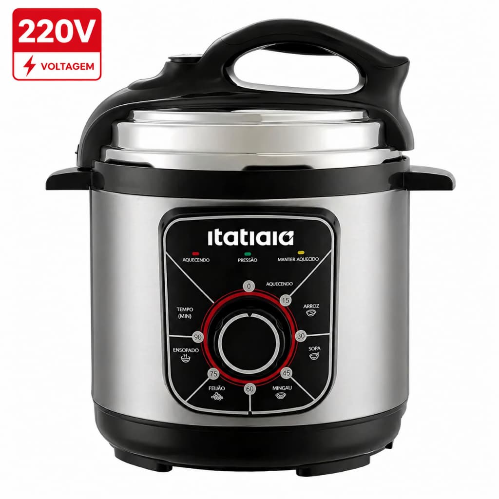 Panela de Pressão Elétrica Itatiaia Essencial 3L Inox 220V 700W | Segurança + Praticidade