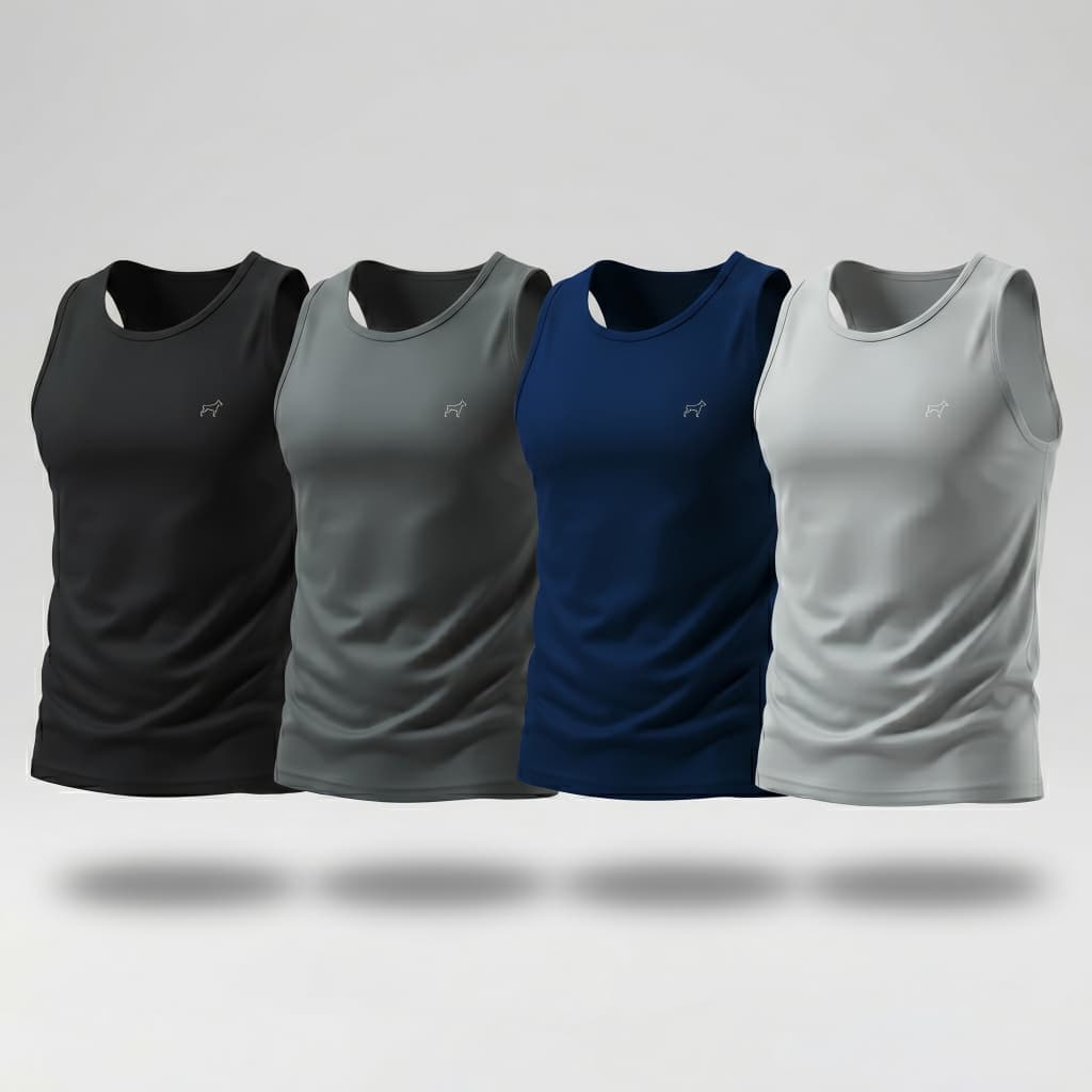 Kit 4 Regata Dry Fit Masculina Lisa Academia Treino Esporte Parvori