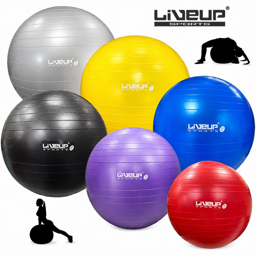 Bola Suíça de Pilates 45cm 55cm 65cm 75cm 85cm Liveup Sports