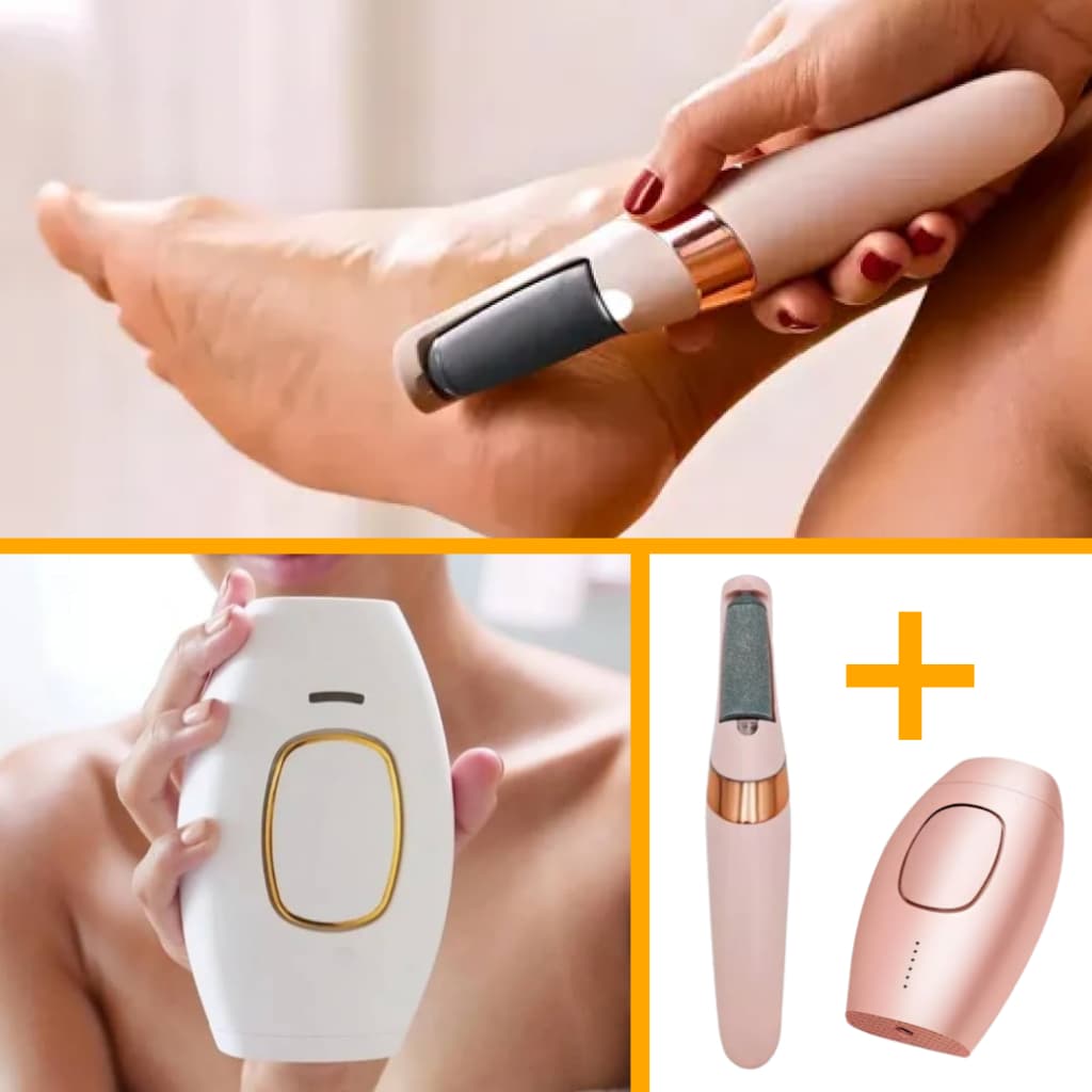 Kit Lixador Elétrico para pés e Depilador Laser