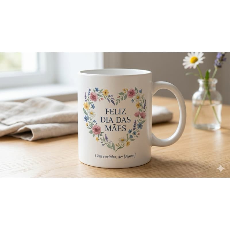 Caneca de Cerâmica Importada Personalizada – Alta Qualidade e Brilho – Envio em 24h- dia das mães