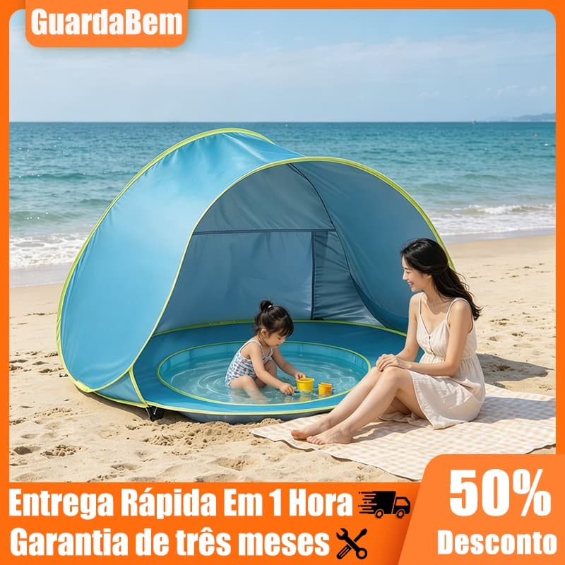 Barraca Tenda Proteção Tenda Pop Up Solar Praia Acampamento Uv Para Bebês Com Piscina Portátil