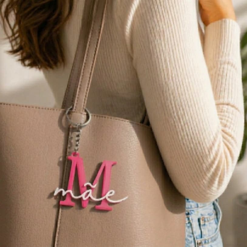 Chaveiro Mãe Personalizado 3D – Presente Criativo Dia das Mães | Lembrancinha Delicada, Porta-Chaves Feminino, Acessório