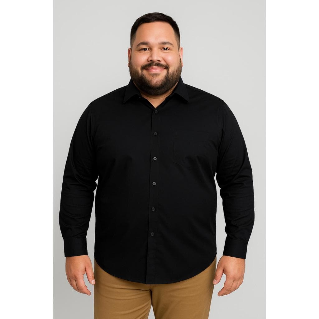 Camisa Social Masculina Plus Size Manga Longa Camisa Masculina Social Tamanho Extra Grande Tamanho Enorme Gigante