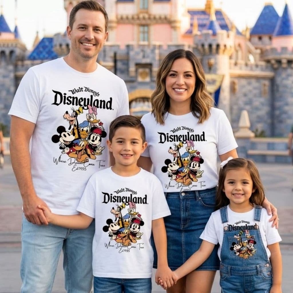 CAMISETA ADULTO UNISEX INFANTIL DISNEY DISNEYLAND MICKEY TURMA DO MICKEY DIVERTIDA DELICADA TENDENCIA MODERNA FAMILIA