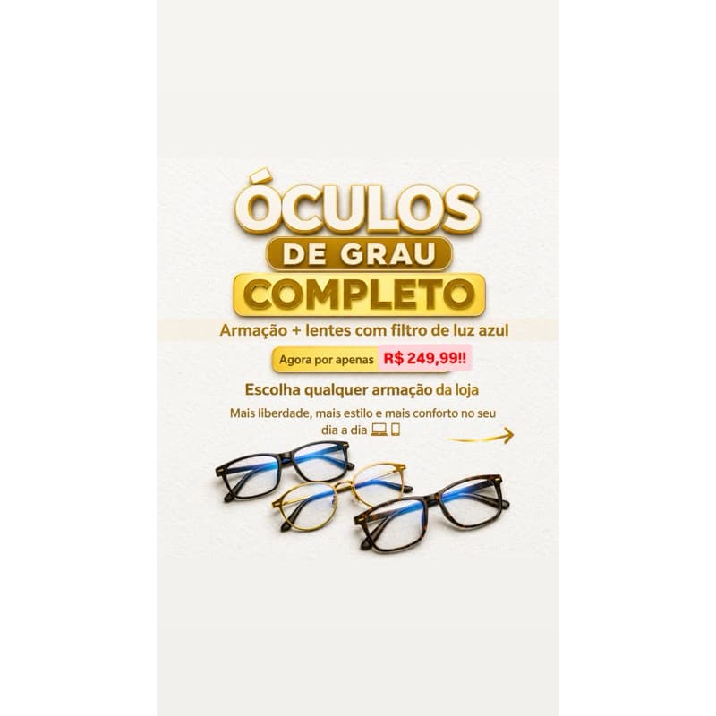 Óculos de Grau Já com Lentes